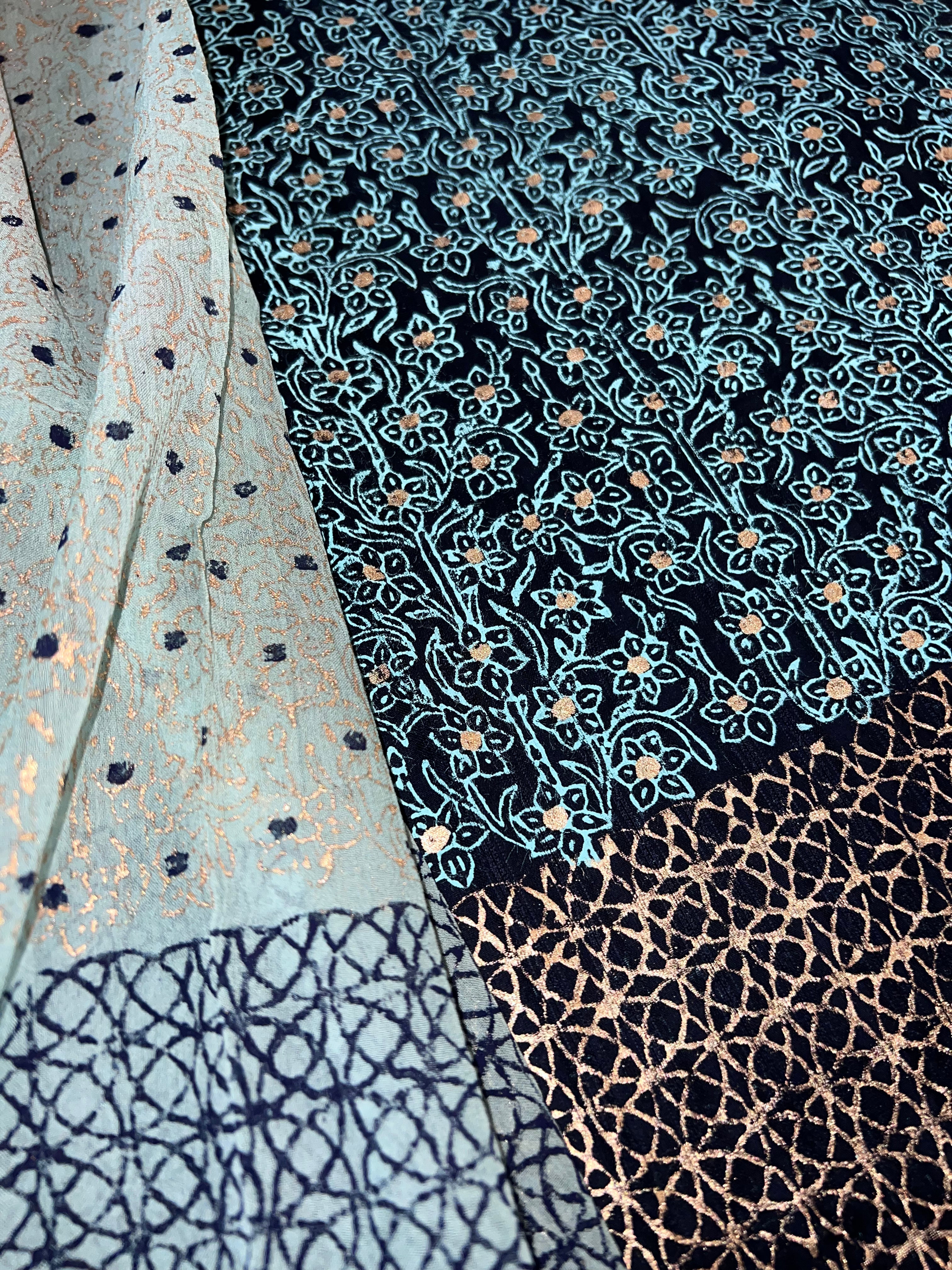 Navy Mint Jaal - 3 Piece