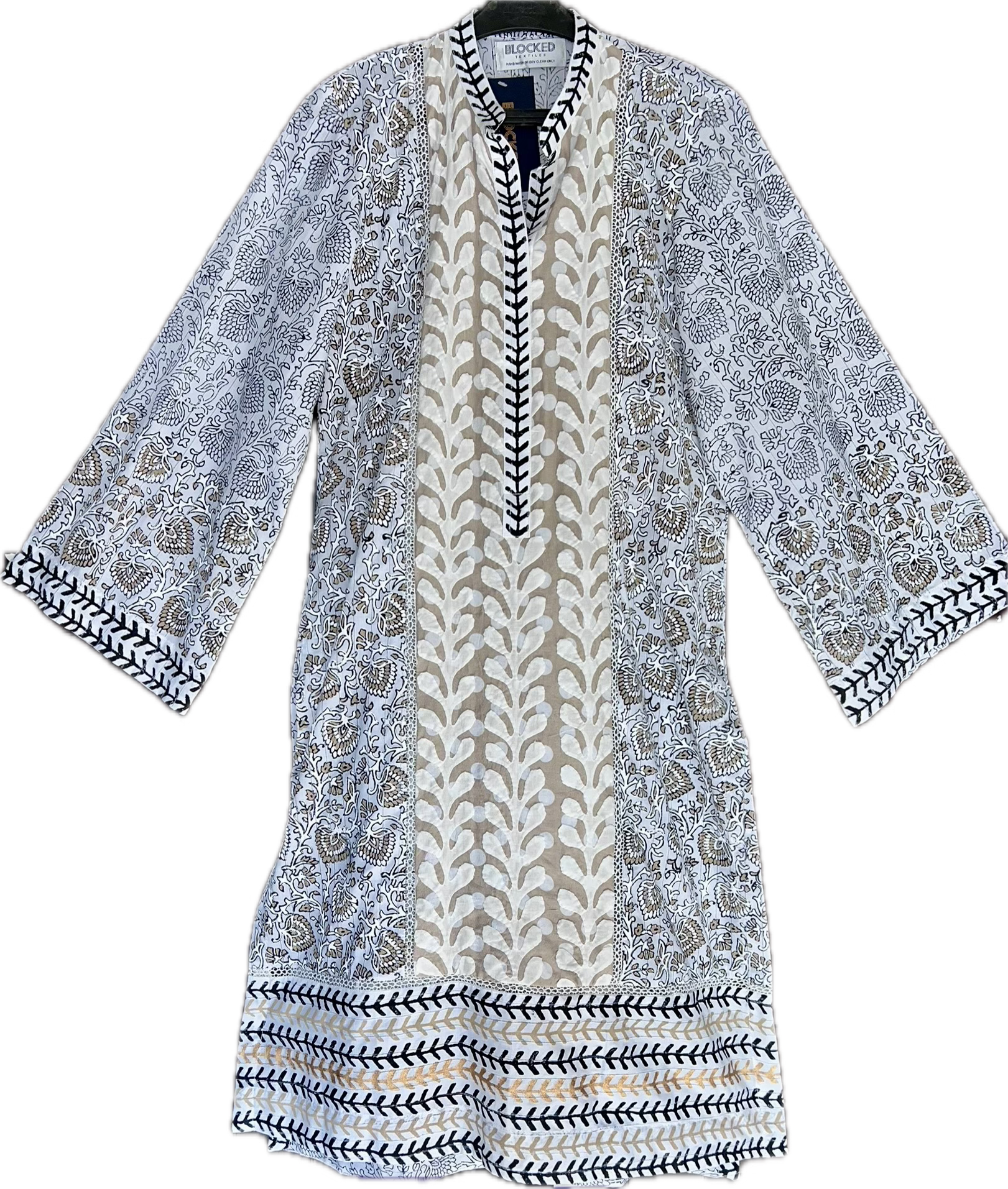 Beige Black Floral Kingri