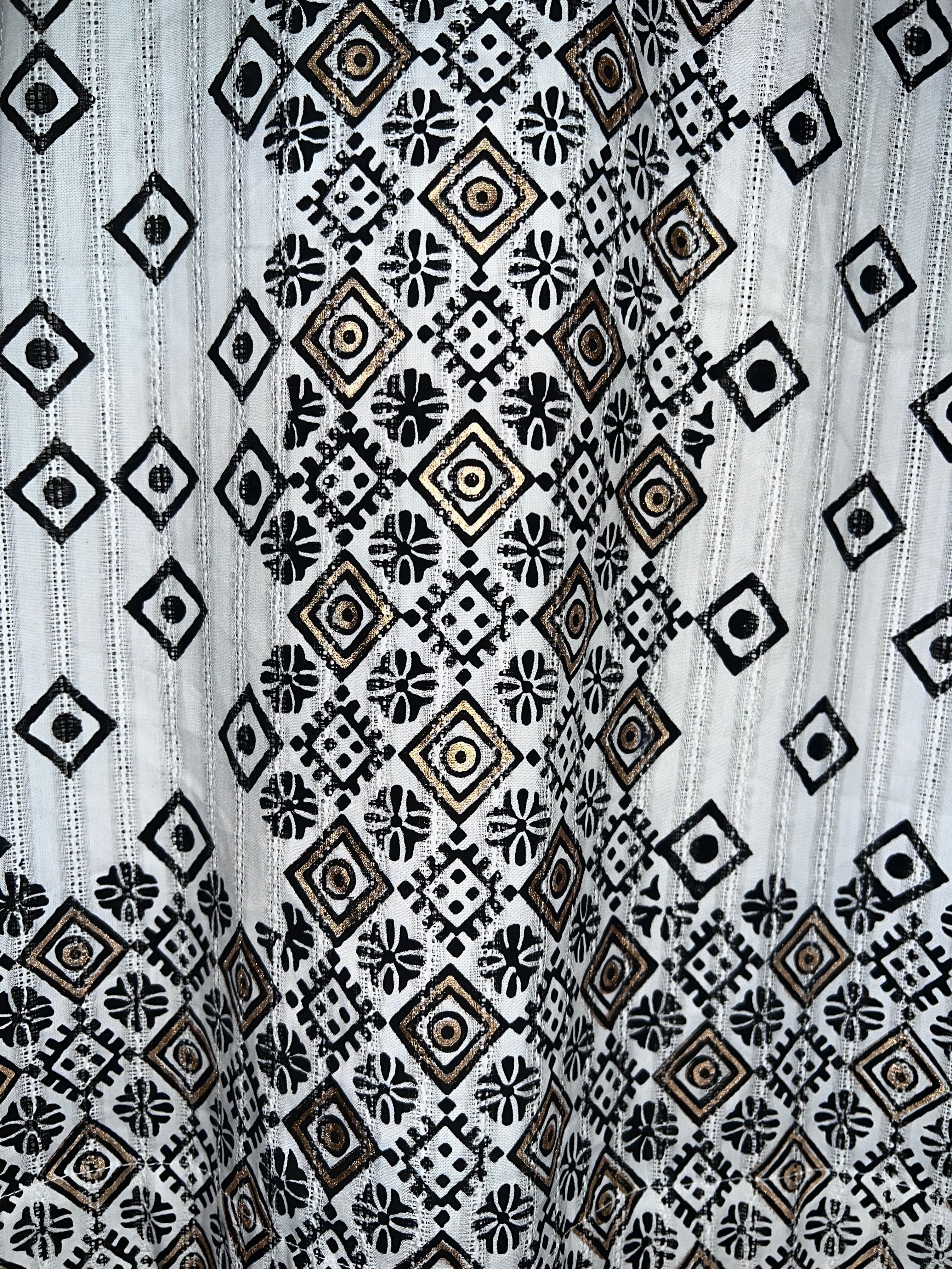 White Black Ajrak