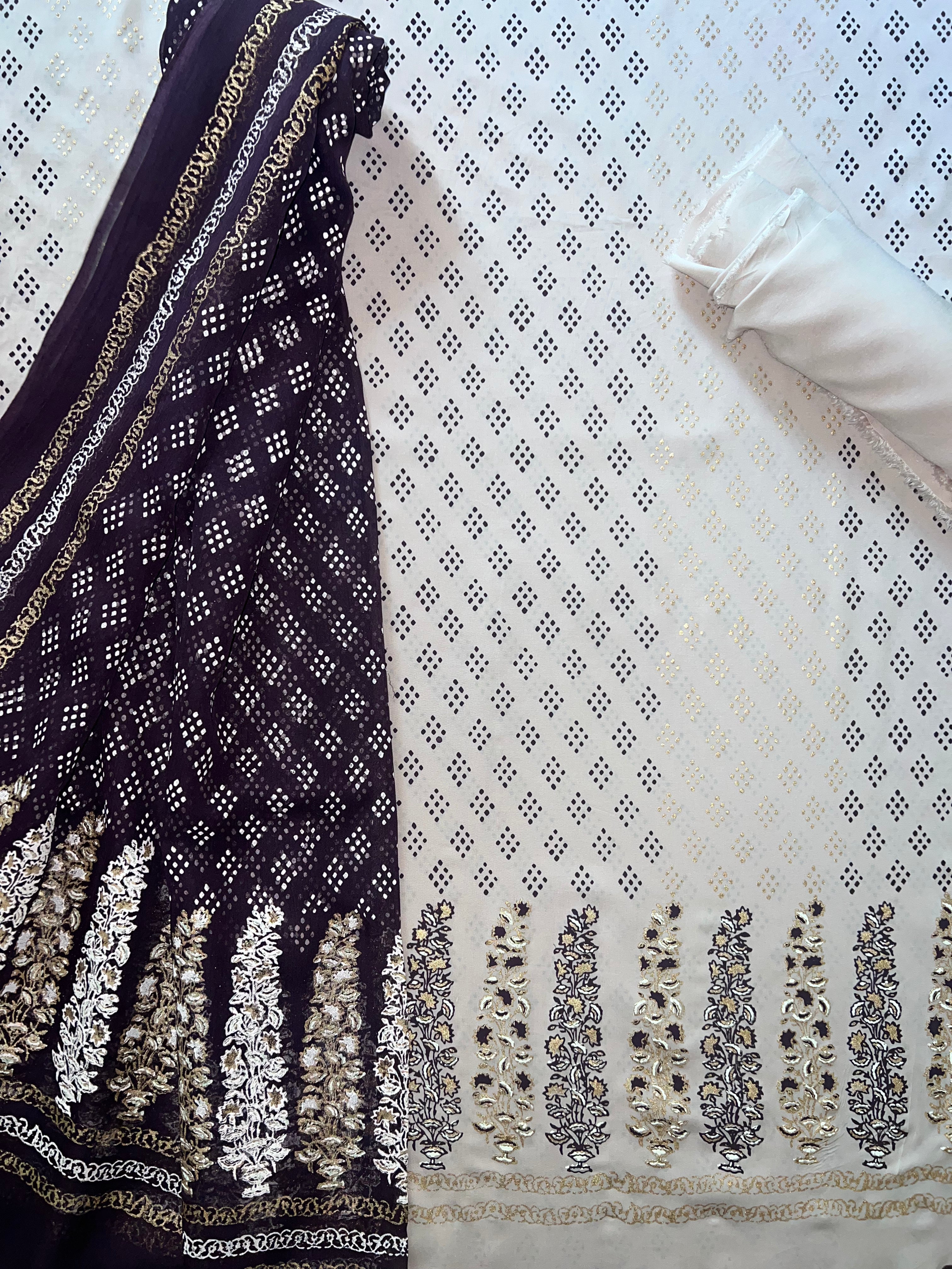 Ivory Brown Floral - 3 Piece