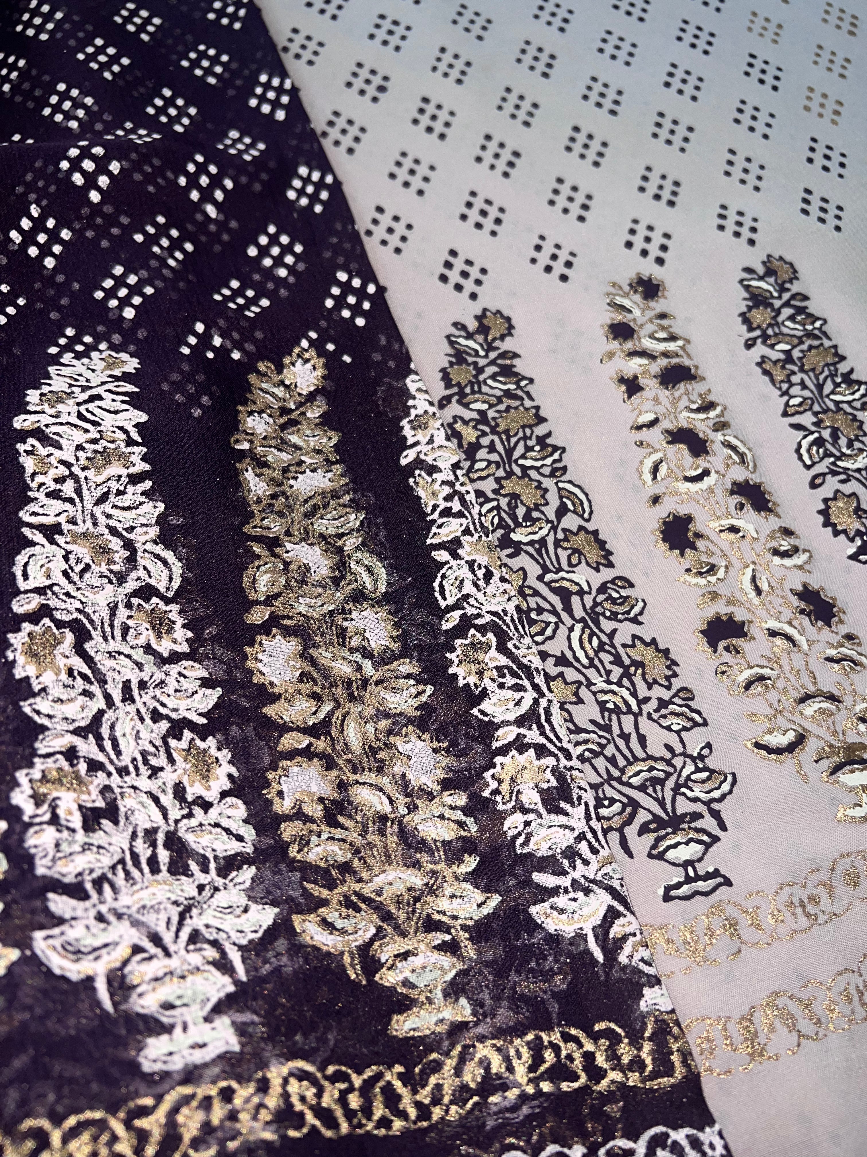 Ivory Brown Floral - 3 Piece