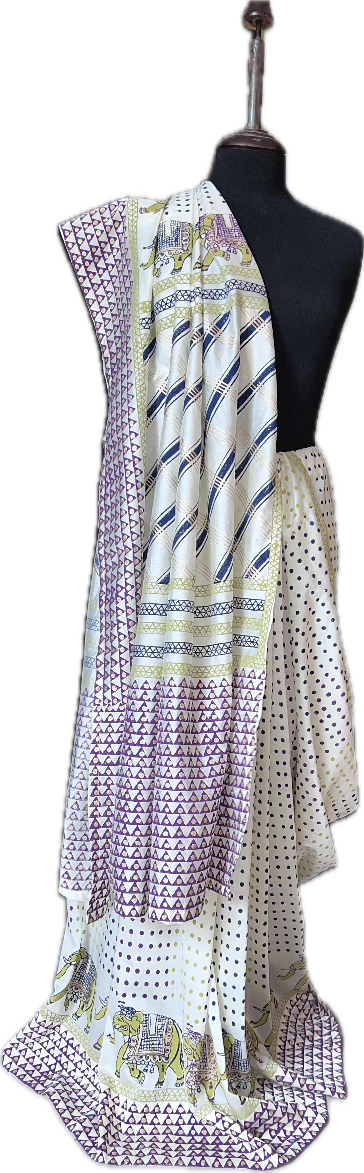 Polka Elephants Saree