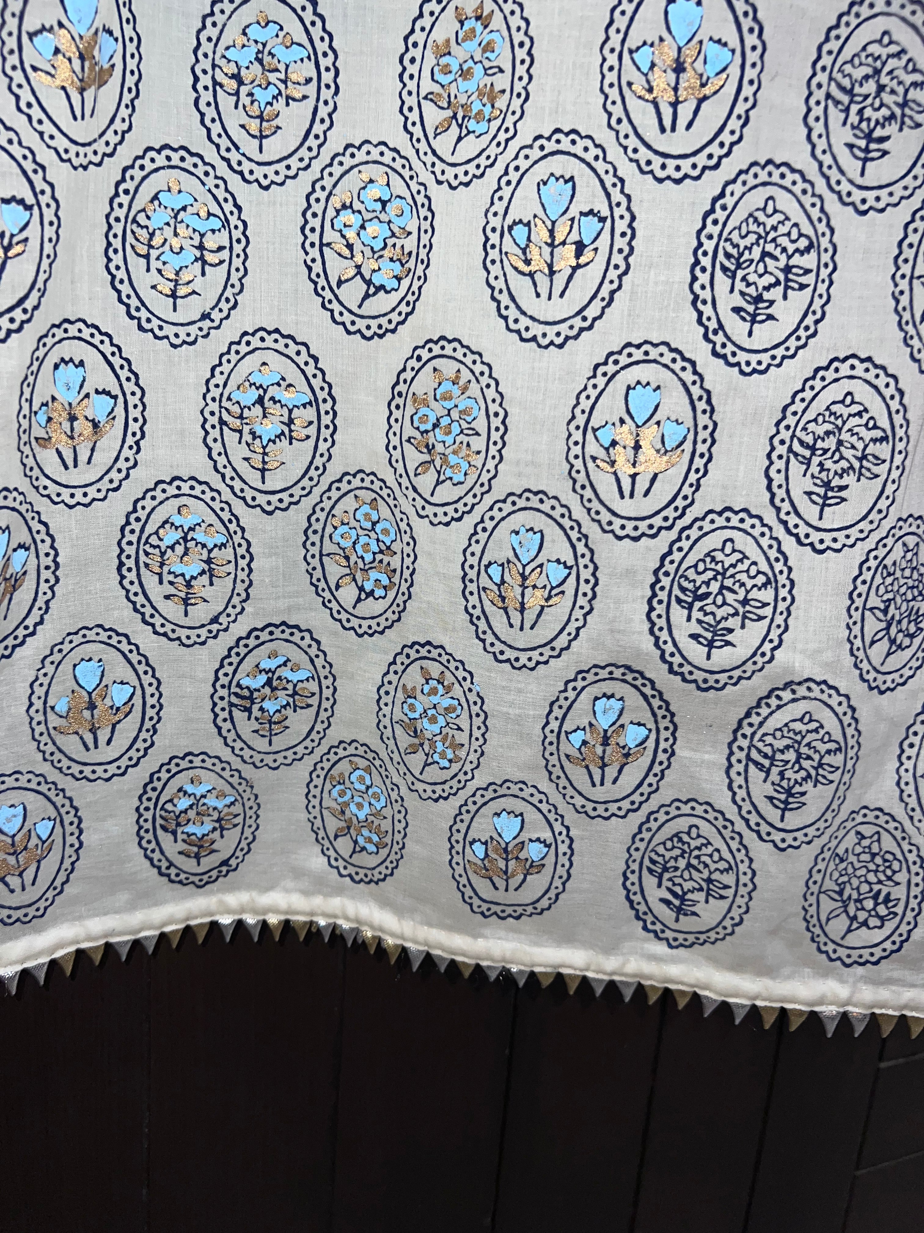 Ivory Floral Gota
