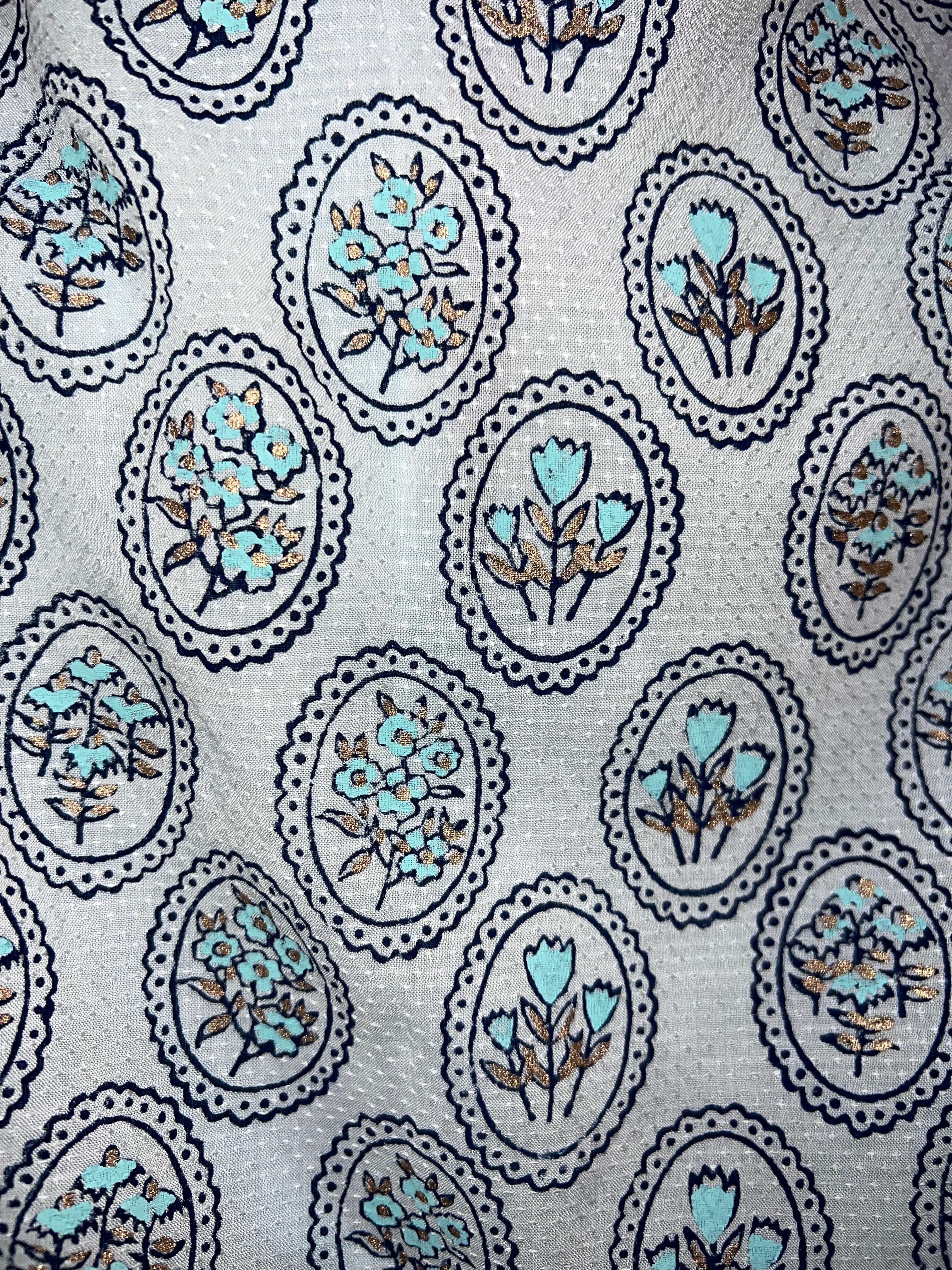 Ferozi White Appliqué